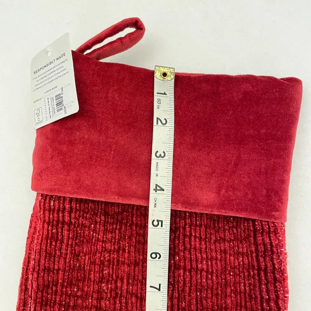 Pottery Barn Textured Chenille Christmas Stocking - Picture 5 of 6